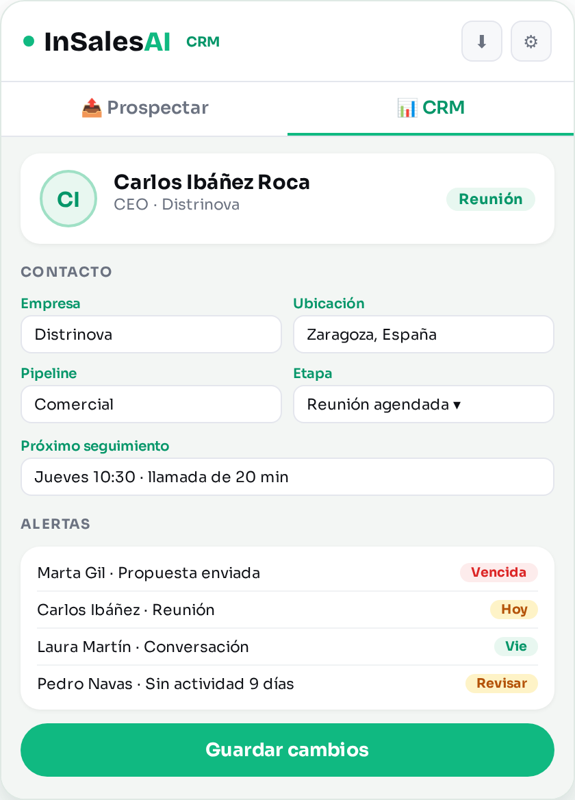 Pestaña CRM